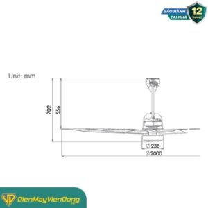 Quạt Trần Panasonic 8 Cánh F 80zbr