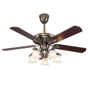 Quạt trần đèn trang trí DCT Fan 103 cánh gỗ nâu đậm