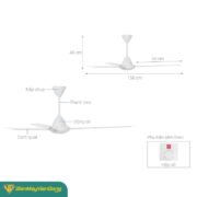 Quạt Trần 3 Cánh Kdk M60xg