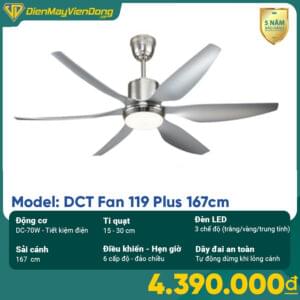 Quạt Trần 6 Cánh Dct Fan 119 Plus 1m67 Màu Gỗ (sao Chép)