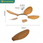Quạt Trần đèn 5 Cánh Daikisu Dc50c350