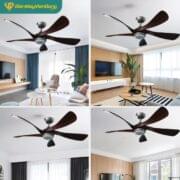 Quạt Trần đèn 5 Cánh Daikisu Dc65087 Nâu